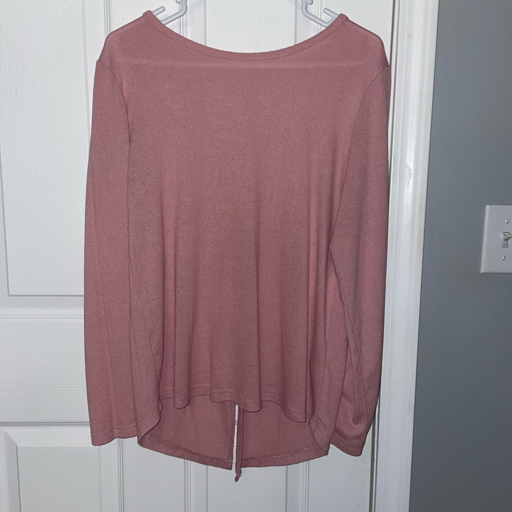 Pink Lounge Boyfriend Split Long Sleeve T size large